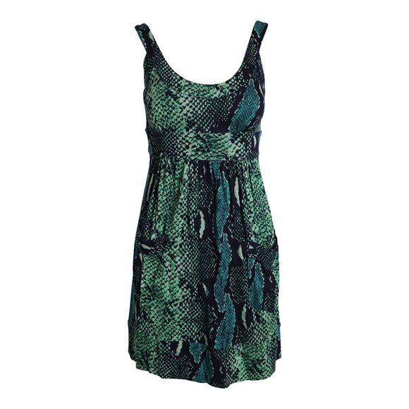 green emerald velvet dress Embellished Cowl Neck A-Line Mini Dress in Green Snake - 8 main image 1